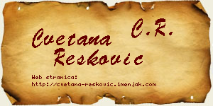 Cvetana Resković vizit kartica